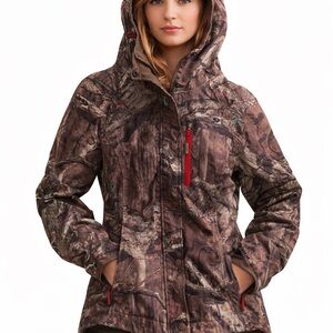 Mossy Oak Thick Scent Control Camo Jacket Women’s Small Hooded Hunting Coat